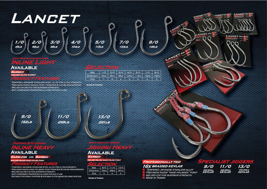 Lancet Hooks - Inline Heavy Barbless