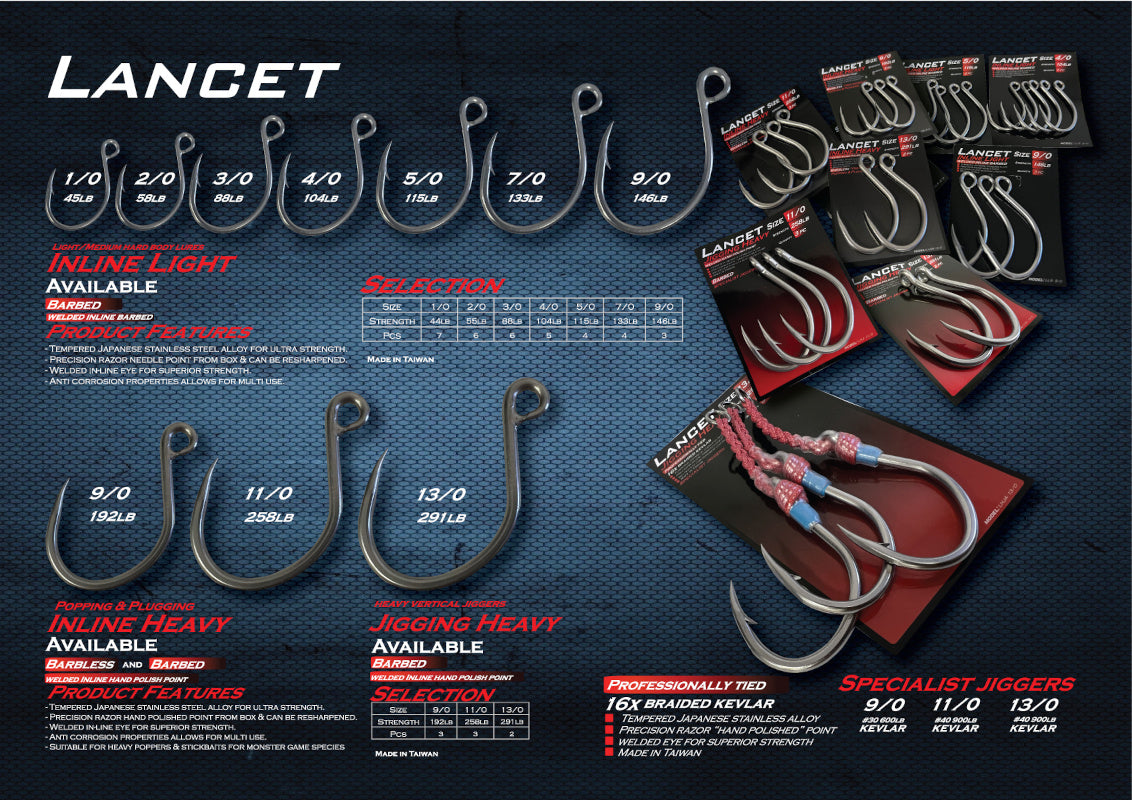 Lancet Hooks - Inline Light Ocean's Legacy Lancet Hooks - Inline Light Ocean's Legacy
