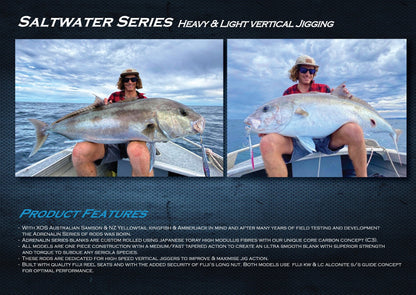 adrenaline fishing custom rods PK Ice These hand built rods are designed specifically for Carls Custom Baits from NFS Rods Adrenalin - Vertical Jigging -