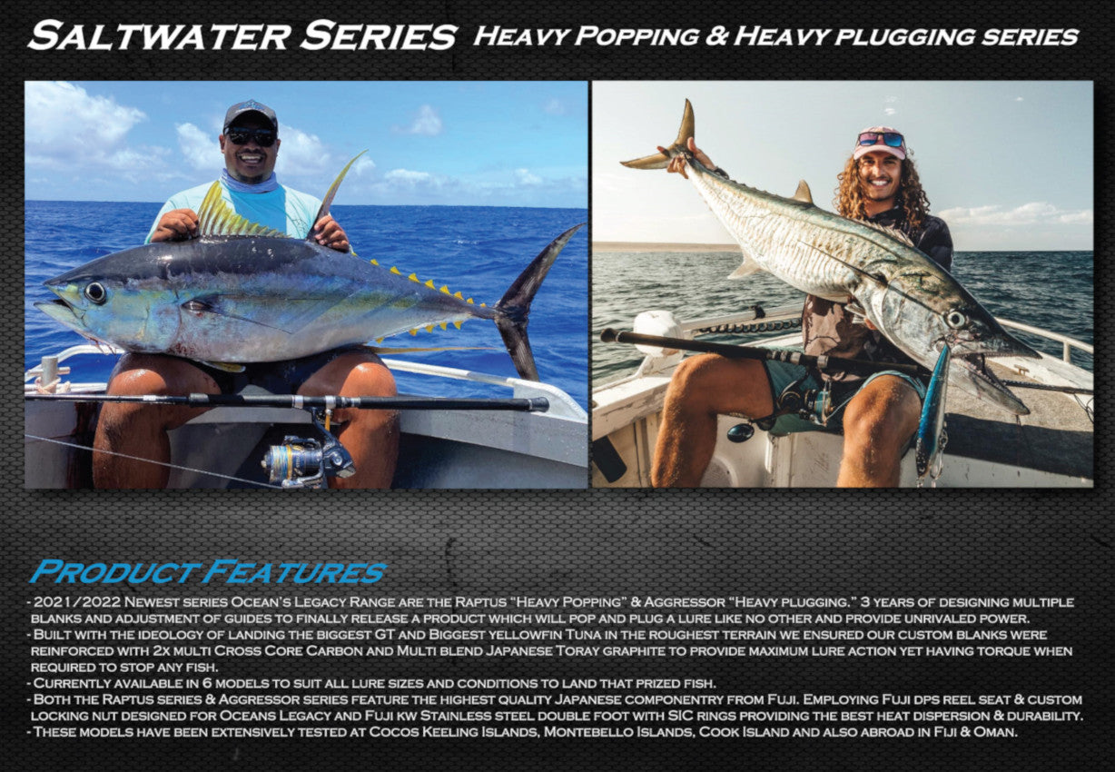 Raptus Heavy Popping/Plugging Rod – Ocean's Legacy